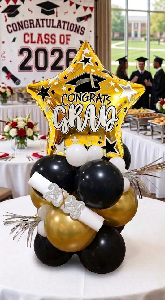 Curwensville Golden Tide Graduation 2026 Balloon Stack